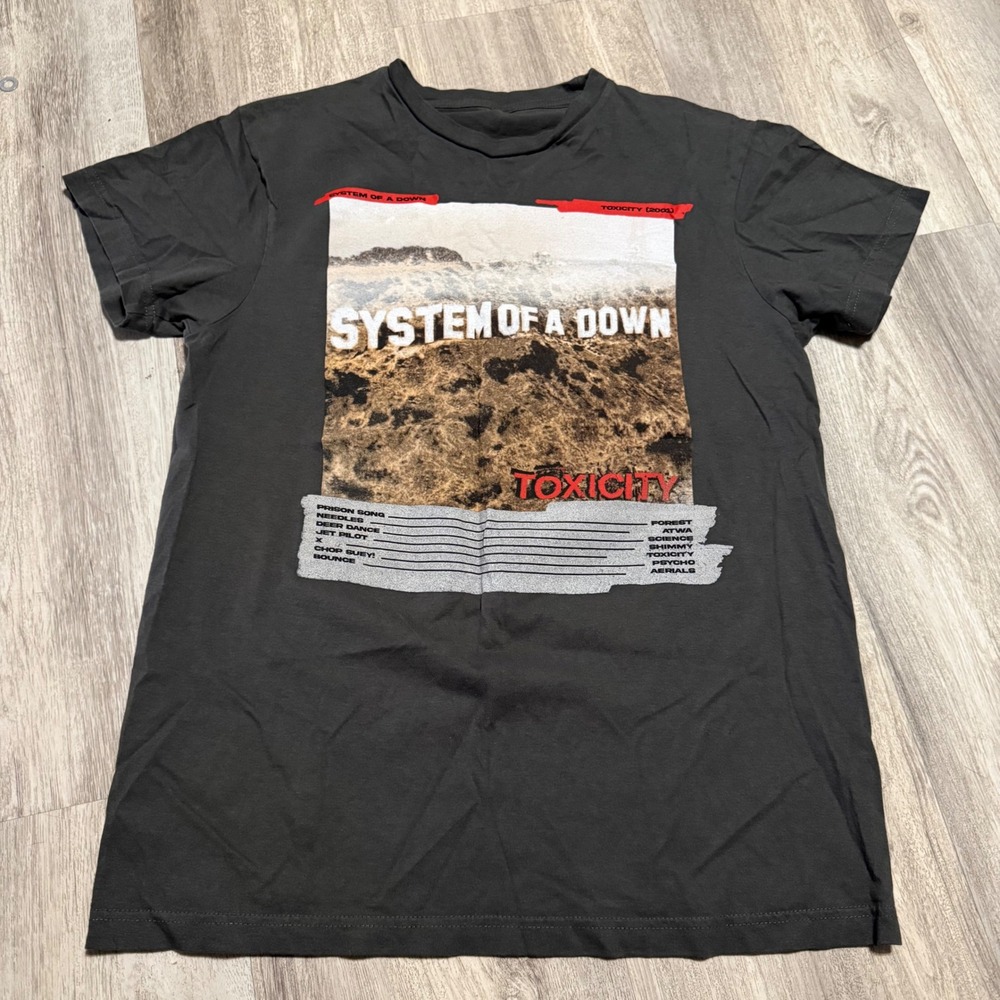 System of a Down Toxicity Album Graphic T-Shirt Mens Grey Band Tee Size M